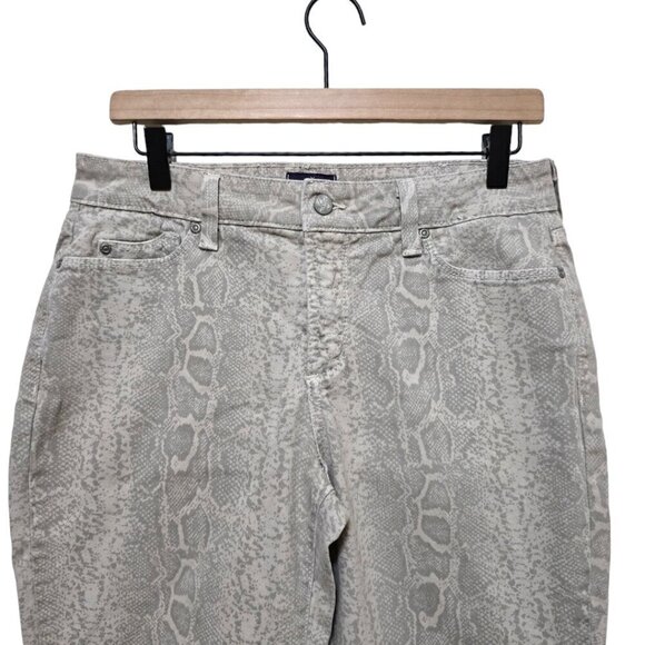 NYDJ Stone Python Lift Tuck Slimming Ankle Pants Sz 8 - Picture 2 of 11